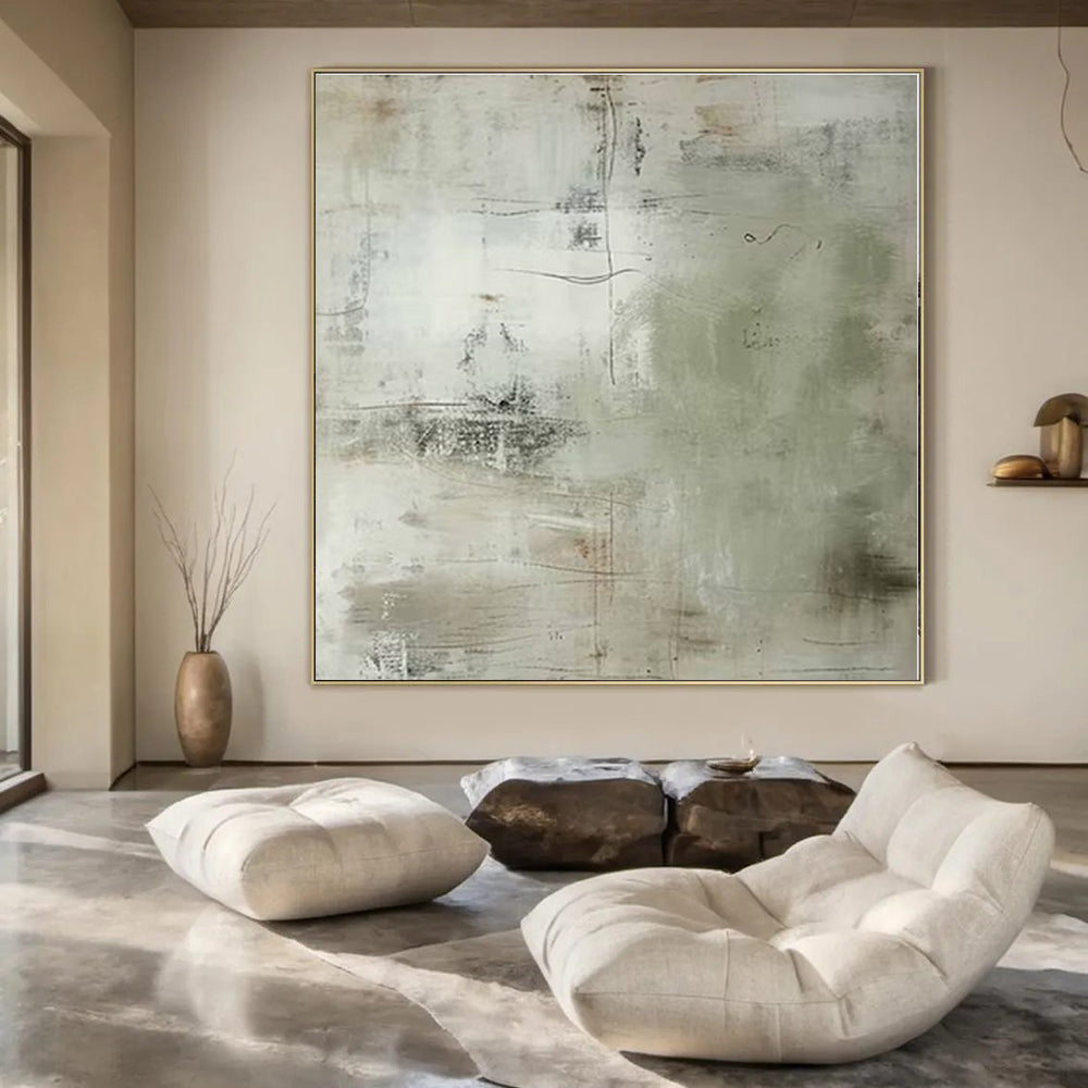 Light Colors with Delicate Lines "Faint Whispers" Abstract Painting On Canvas PS1358