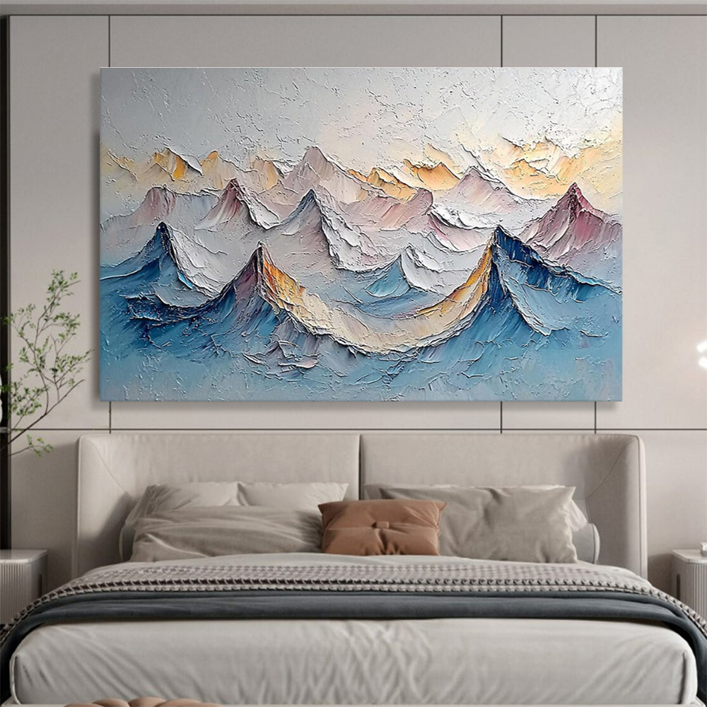 “Colorful Mountain Ridges” - Impasto Oil Painting on Canvas DKS902