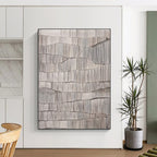 “Gray Textured Waves” - Gray Abstract Minimalist Painting On Canvas PS0719
