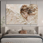 “Textured Angelic Figure” - Impasto Portrait Painting On Canvas DKS454
