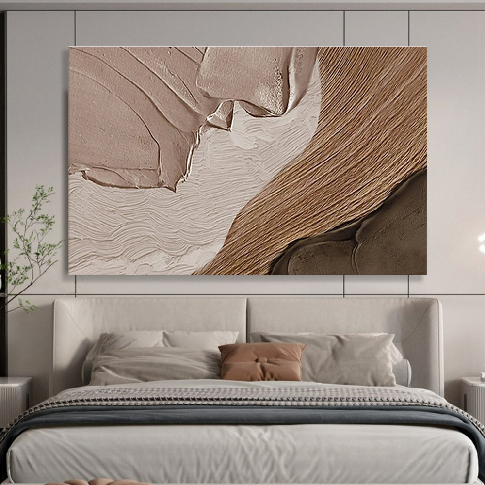 “Textured Earth Tones” - Abstract Landscape Painting On Canvas DKS467
