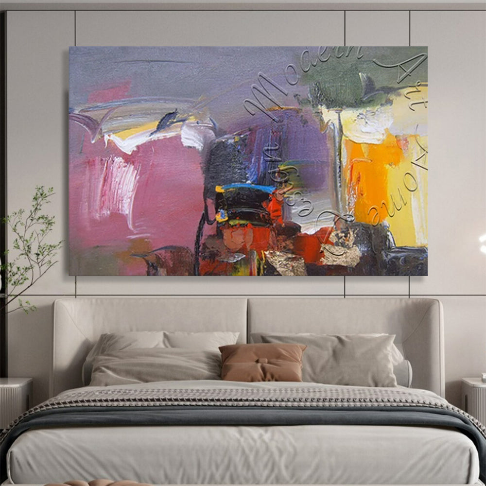 “Colorful Abstract Shapes” - Vivid Color “Vibrant Mosaic” Painting On Canvas PT1622