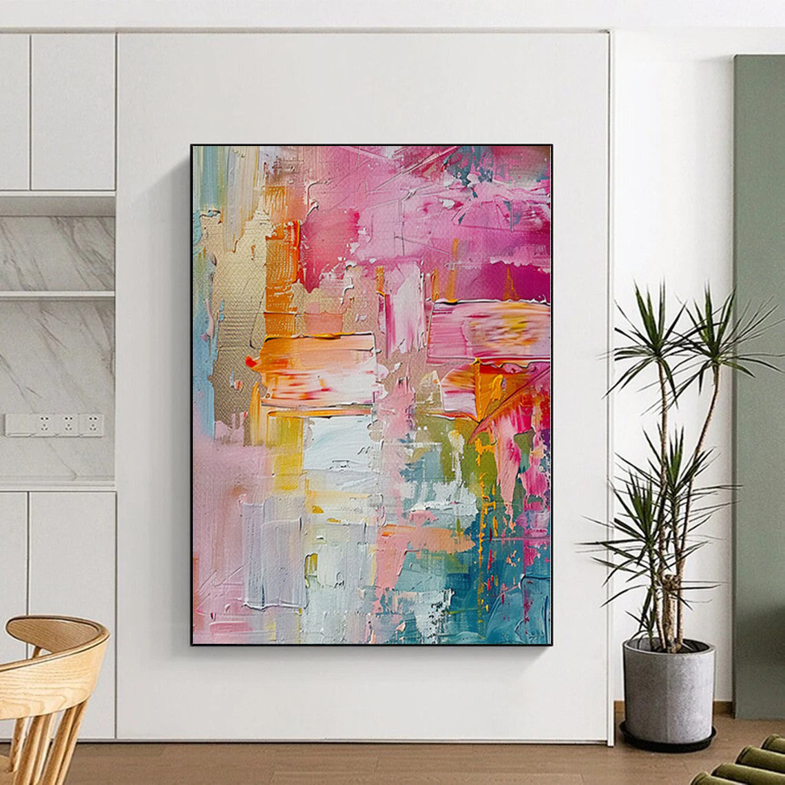 “Pink - Colorful Abstract” - Expressive Abstract Painting On Canvas PS0089