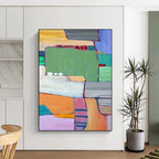 “Vibrant Geometric Abstraction - Bold Colors & Shapes” Painting On Canvas DS262