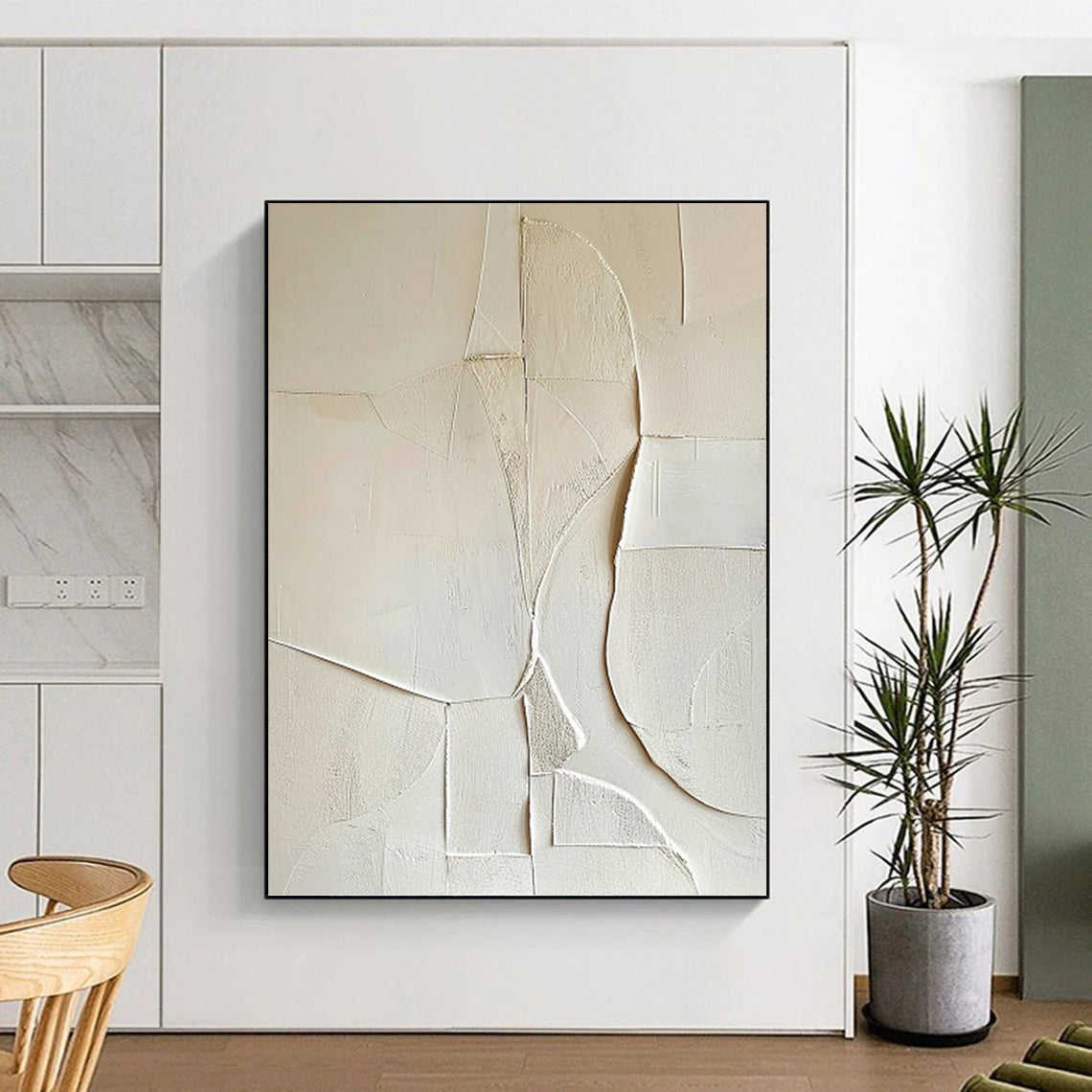 “White Textured Abstract” - Minimalist Abstract Painting On Canvas PT1314