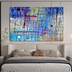 “Colorful Line Abstract” - Abstract Expressionist Painting On Canvas DKS849