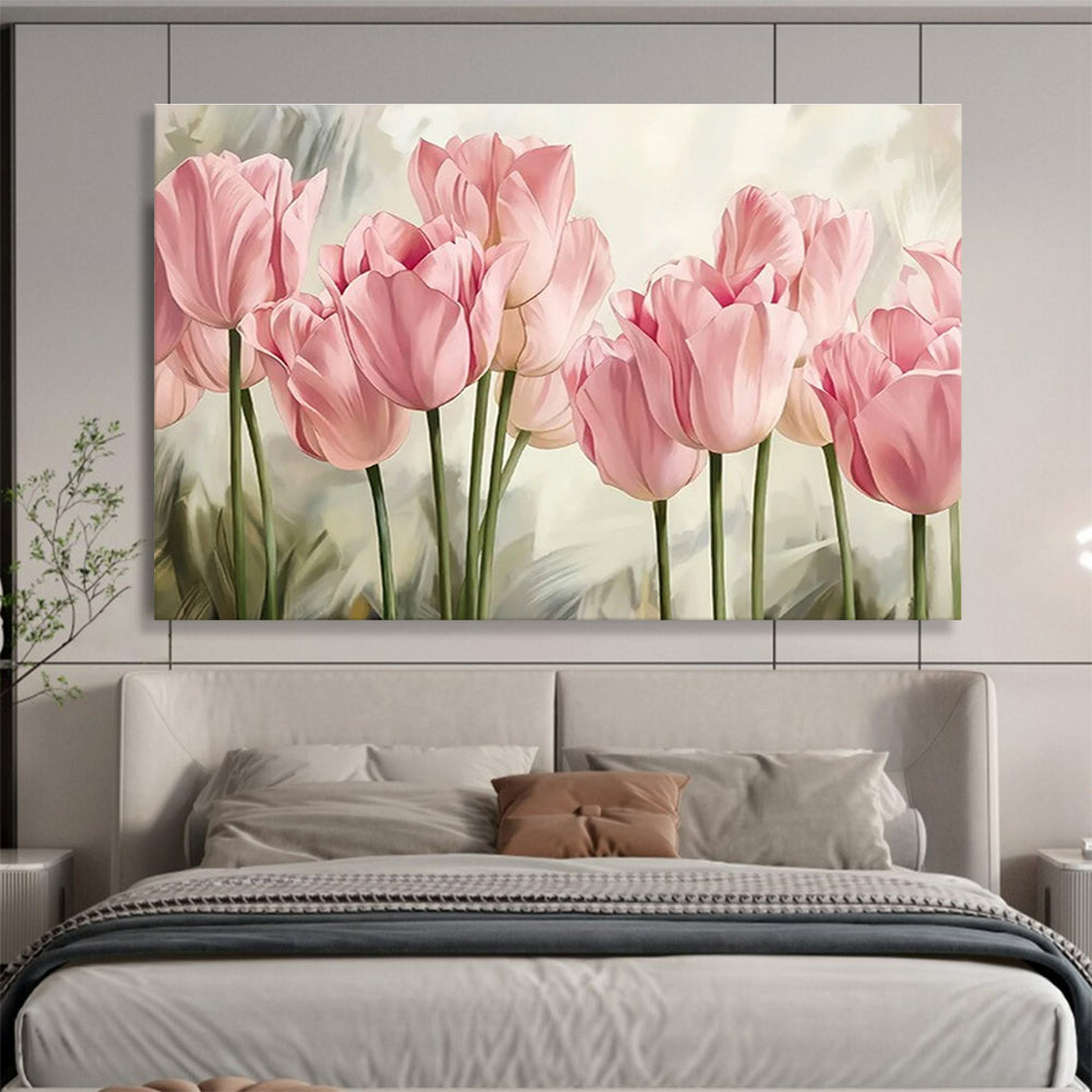 “Pink Tulips” - Realistic Oil Painting On Canvas DKS898