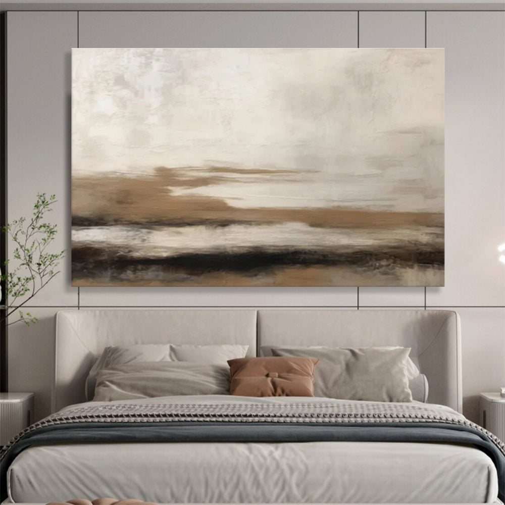 Layered Earth Tones - Textured Landscape Painting On Canvas DKS332