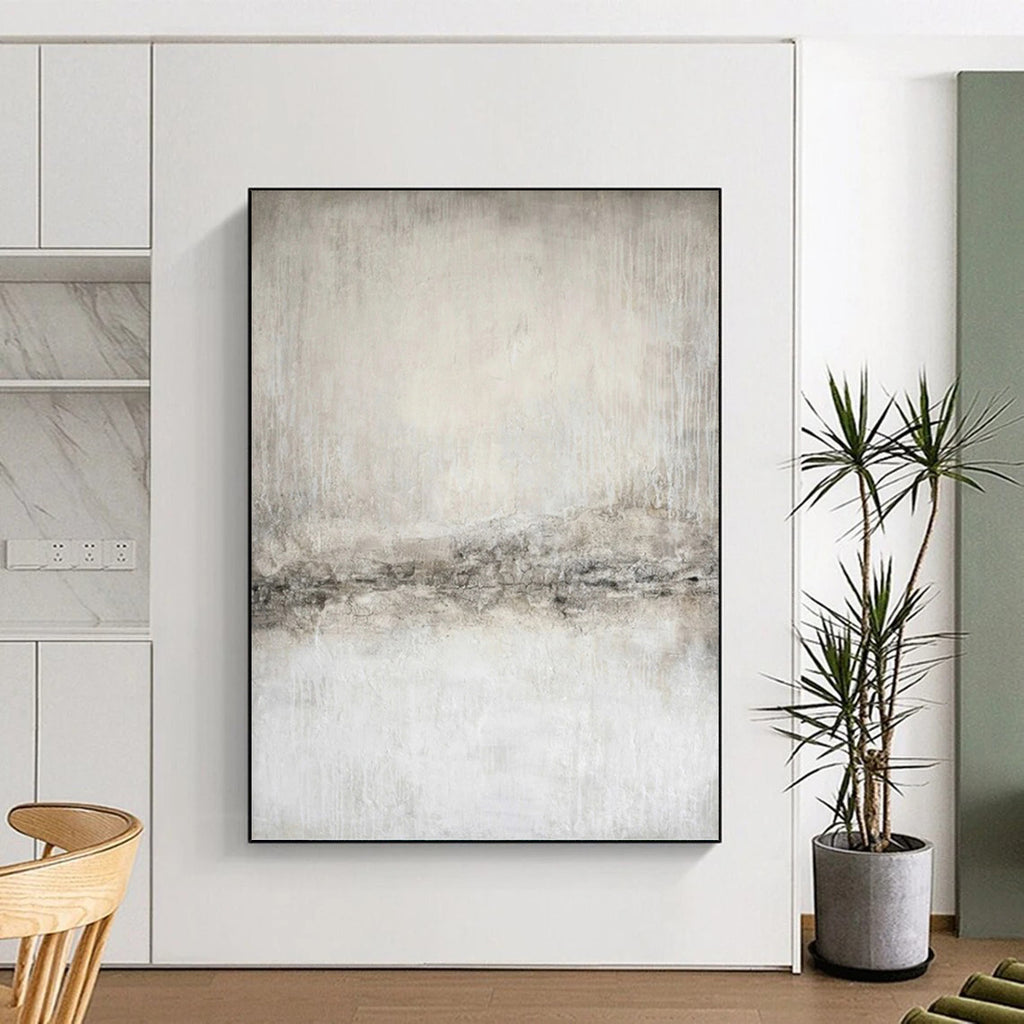 “Grey Textured Minimalism” - Monochromatic Grey Abstract Painting On Canvas PT1068