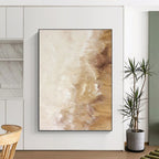 “Beige - Brown Textured Blend” - Textured Abstract Painting On Canvas PT1230