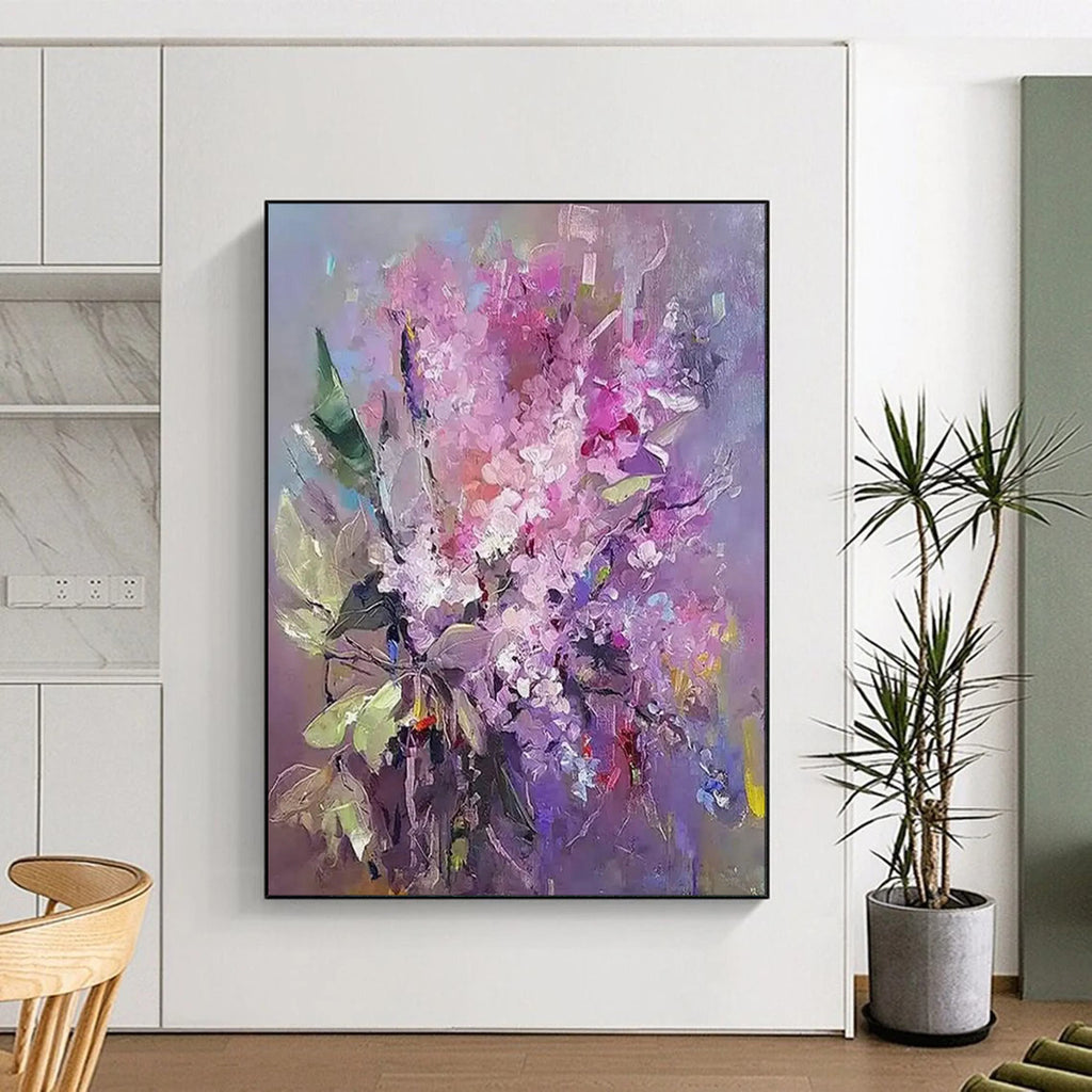 Vibrant Lilac Bouquet, Fauvist Floral, Matisse - Bold Color, Painting On Canvas PT2109