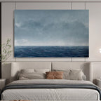 “Blue - Gray Serene Ocean” - Smooth Gradients “Infinite Tide” Painting On Canvas PT1668