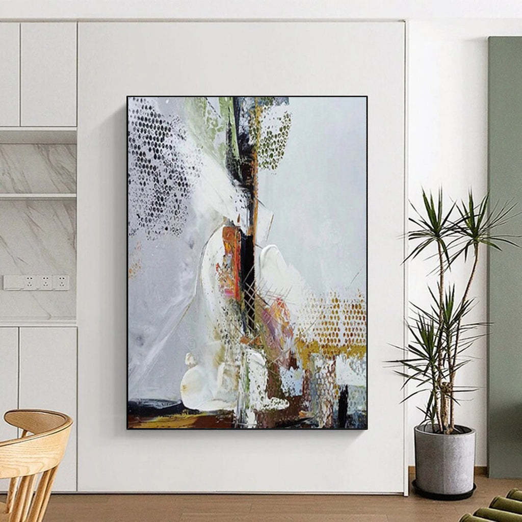 “Mixed - Media Abstract Layers” - Mixed - Media Abstract Painting On Canvas DS043