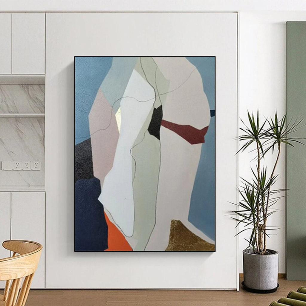 “Pastel Geometric Figure” - Modern Abstract Painting On Canvas PT1053