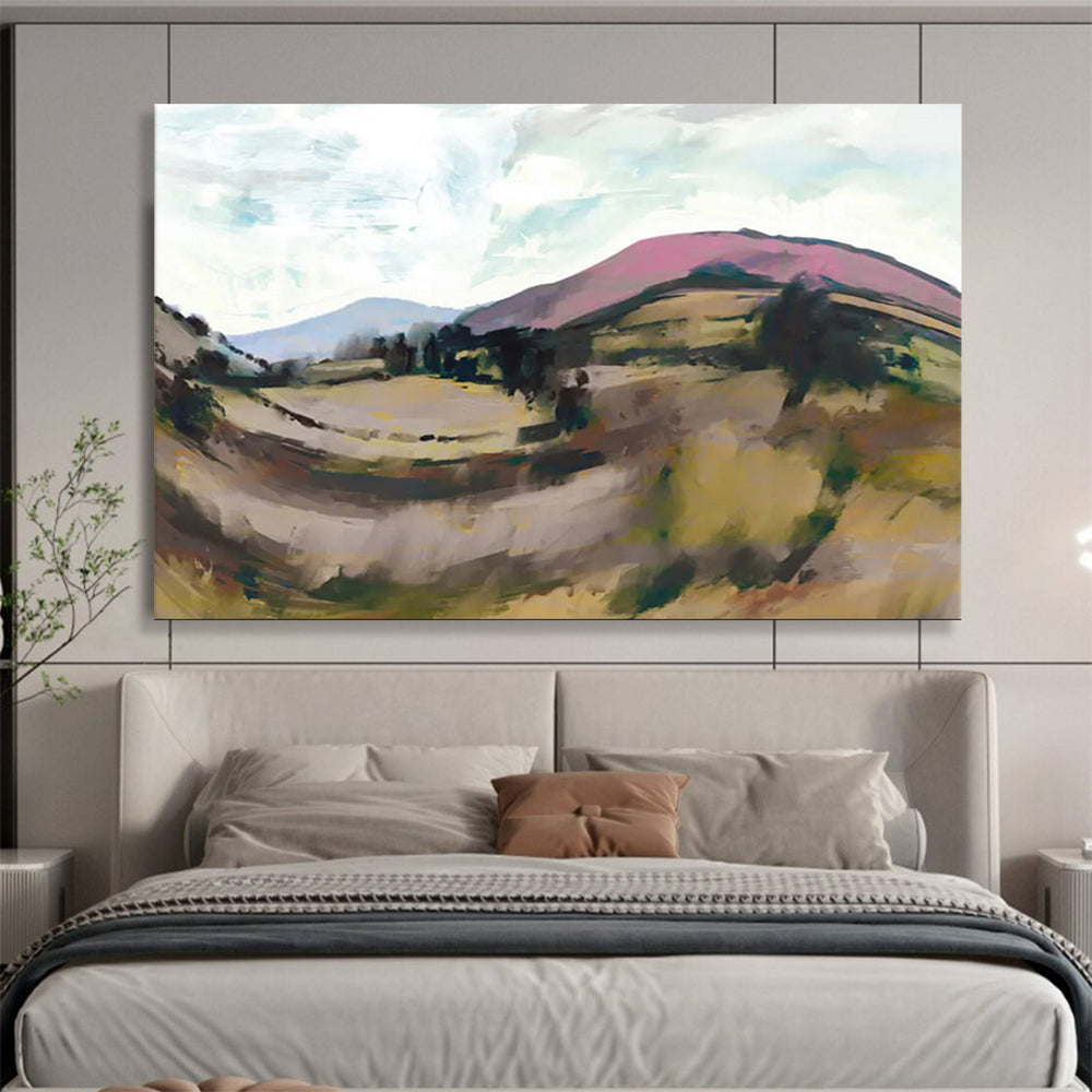 “Colorful Rolling Hills Landscape” - Expressive Landscape Painting On Canvas PT126