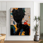 “Colorful Abstract Figure” - Vibrant Figurative Painting On Canvas DS308