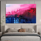 “Red, Grey, and White Geometric Composition” Abstract Painting On Canvas DKS268