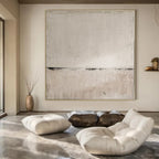 White, Gray with Subtle Textures "Whispering Walls" Abstract Painting On Canvas PS1370