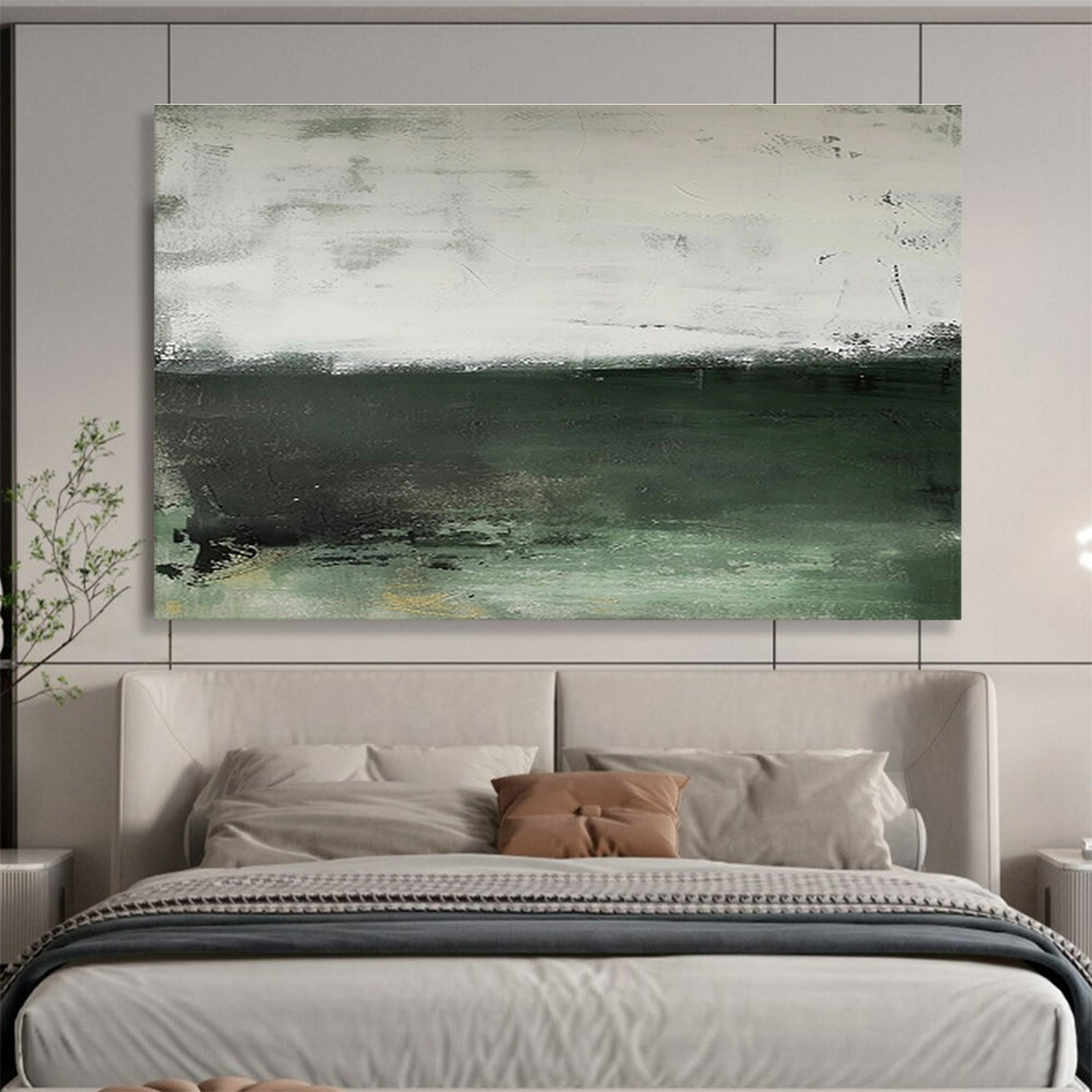 “Orange, Teal, and Blue Geometric Abstraction” Abstract Painting On Canvas DKS264