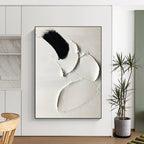 “Black and White Textured Abstract” - Abstract, Tactile - Styled Painting On Canvas PT1665