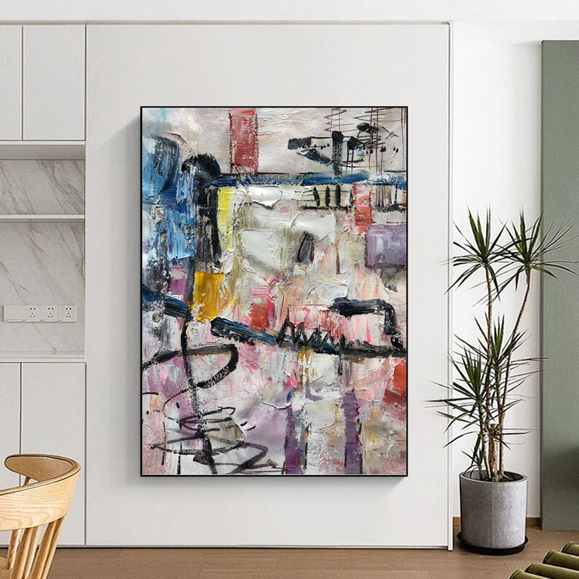 “Colorful Abstract Chaos” - Abstract Expressionist Painting On Canvas PT1294