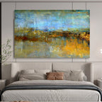 Blended Horizon Abstract - Soft - edged Landscape Painting On Canvas DKS372