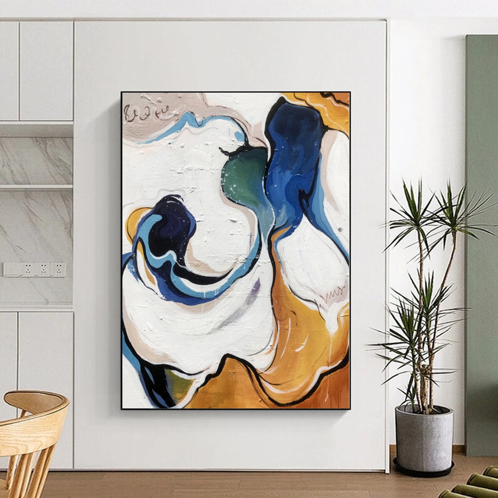 “Colorful Abstract Fluid Shapes” - Whimsical Abstract Painting On Canvas PS0290