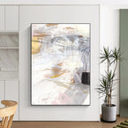 “Neutral Tones & Delicate Lines Abstract” - Earthy Hues with Subtle Details Painting On Canvas DS212