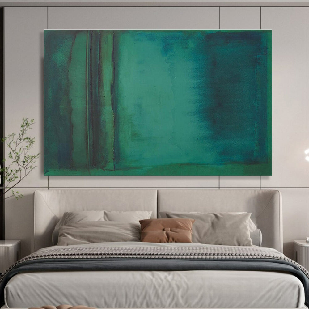 “Teal Gradient Abstract” - Gradient Abstract Painting, Perfect for Spa & Bedroom DKS615