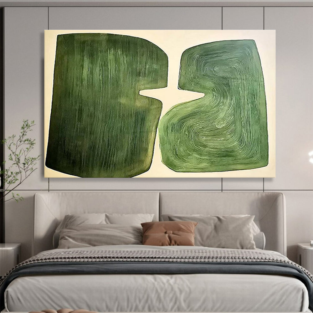 “Green Organic Abstract Forms” - Organic Abstract Painting, Perfect for Garden Room & Yoga Studio DKS620
