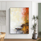 “Warm Tones Abstract” - Minimalist Abstract Painting On Canvas PS0066