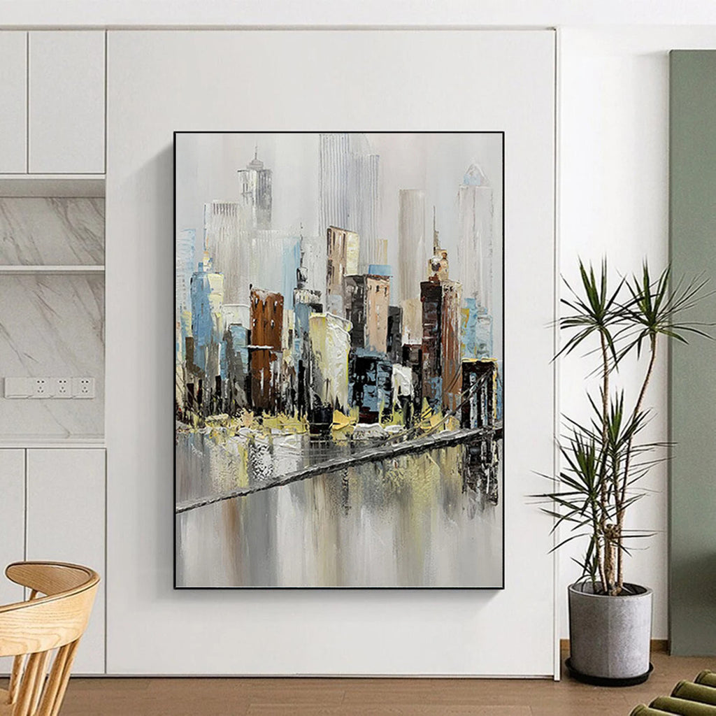 “Cityscape Impasto” Painting On Canvas PT1451