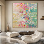 Pastel and Bright Fusion - Soft - Hard Color Abstract Painting On Canvas PS1229