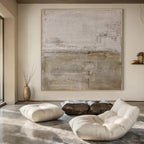 Beige and Gray Textured, "Desert Silence" – Textured Abstract Painting On Canvas PS0957