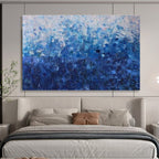 Blue Gradient Abstract: Minimalist & Serene Painting for Coastal Bedroom & Spa Relaxation Area DKS660