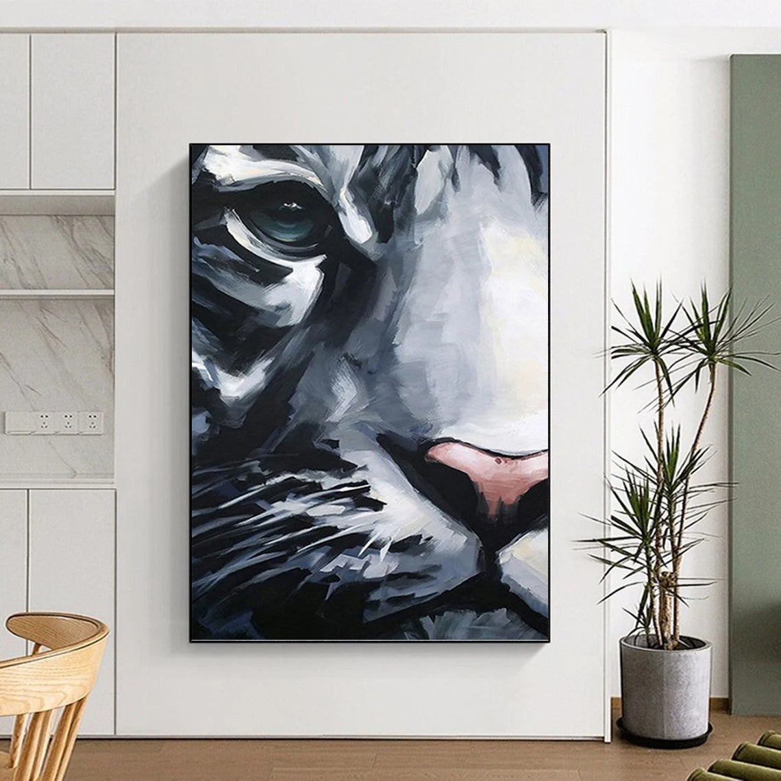 “Expressive Tiger Face” Painting On Canvas PT1454