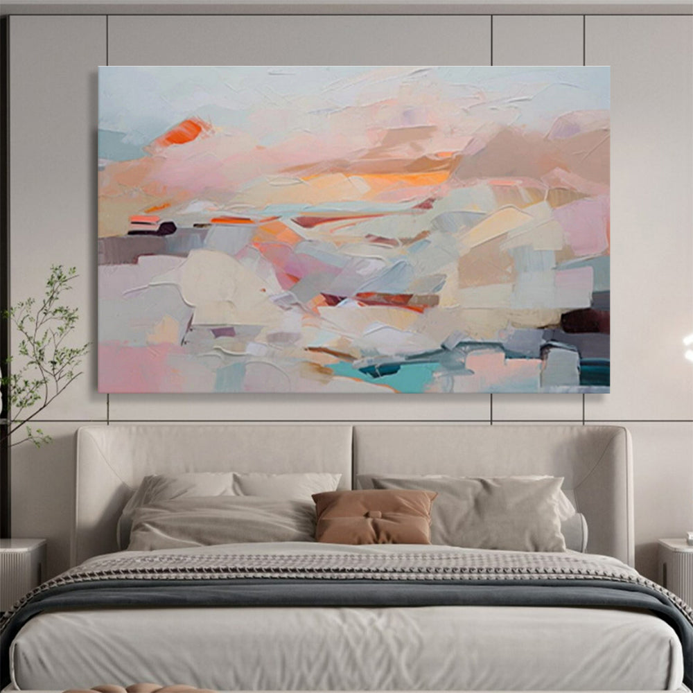 “Pastel Block Abstract” - Gentle Abstract Painting On Canvas DKS410
