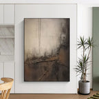 “Textured Grey and Brown Abstract” - Industrial - Inspired Painting On Canvas DS355