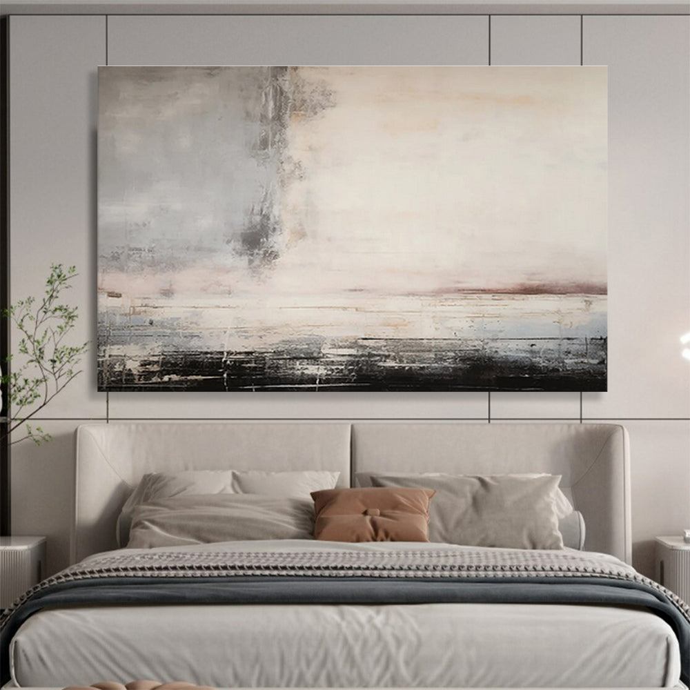 Neutral Tones Abstract Landscape Painting On Canvas DKS046