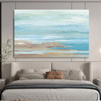 “Coastal Hues” - Serene Beach Landscape Painting On Canvas DKS421