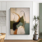 “Multicolor Abstract with Curved Lines” - Energetic Abstract Painting On Canvas DS365