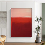 “Crimson Gradient Field” - Red - Toned Gradient Abstract Color - Field Painting On Canvas PS0744