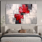 “Yellow, Blue, and Red Color Block Landscape” Abstract Painting On Canvas DKS269
