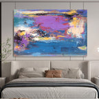“Purple - Blue Vivid Abstract” Abstract Painting On Canvas DKS161
