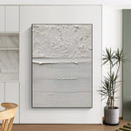 “Textured White Layers” - White, Light - colored Abstract Textured Painting PS0611
