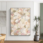 “Pastel - colored Textured Floral Abstract” - Impressionistic Flower Painting On Canvas PT0982
