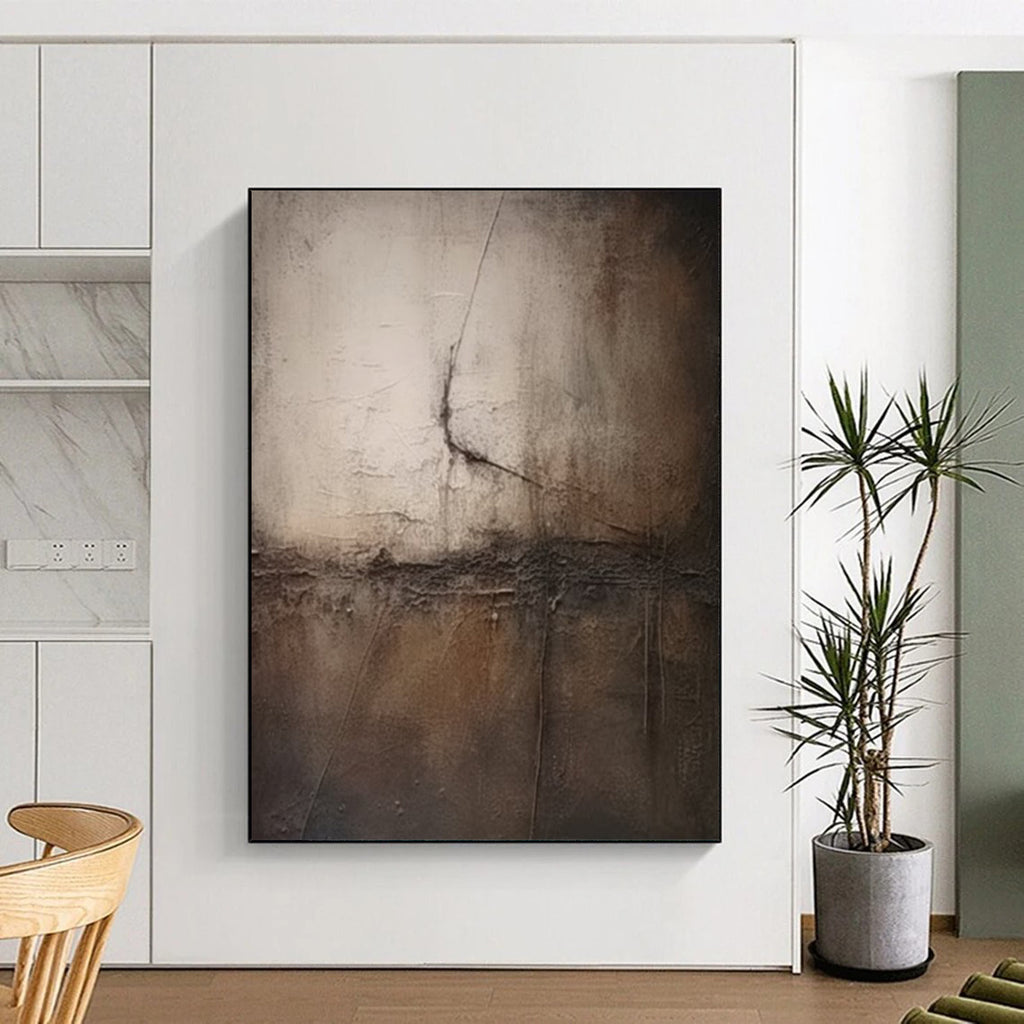 “Dark Textured Abstract” - Moody Abstract Painting On Canvas DS357