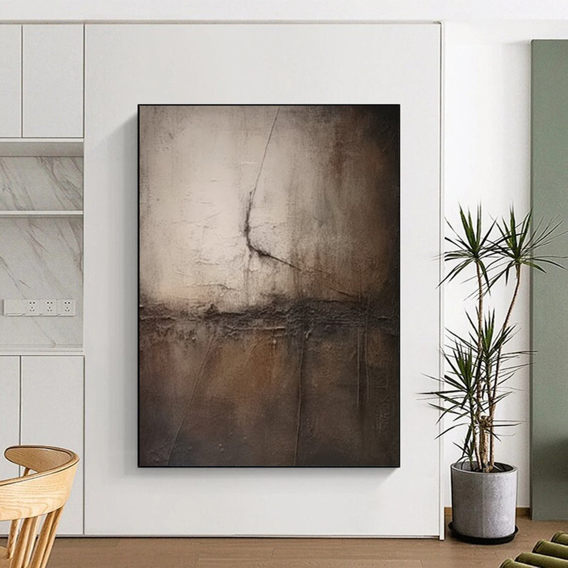 “Dark Textured Abstract” - Moody Abstract Painting On Canvas DS357