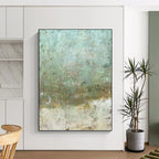 “Teal & Rust Abstract Texture” - Textured, Nature - Inspired Painting On Canvas PT1472
