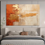 “Orange, Gold, and Gray Abstract Textures” - Expressive Abstract Painting On Canvas PT094